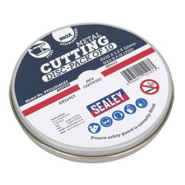 Sealey PTC11510CET Cutting Disc 115 x 1.2mm 22mm Bore Pack of 10 , Red