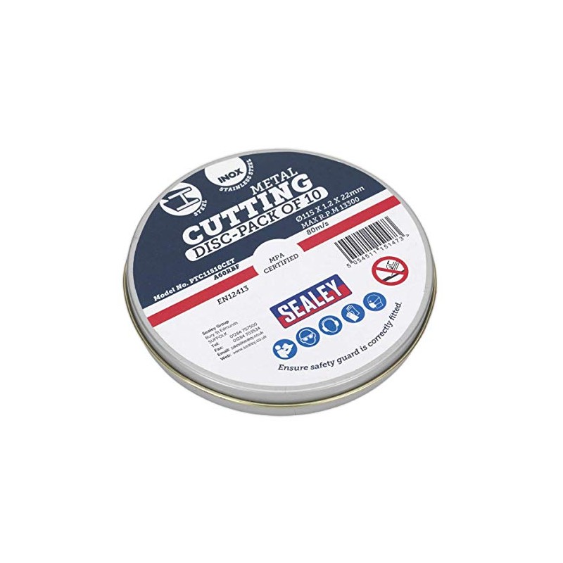 Sealey PTC11510CET Cutting Disc 115 x 1.2mm 22mm Bore Pack