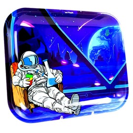Metal Rolling Tray by SKYHIGH - Large - Astronaut - 13 x 11