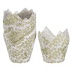 HARFINGTON 50pcs Tulip Cupcake Liners Greaseproof Baking Cups Paper Cupcake