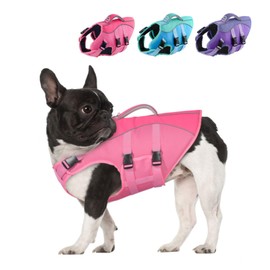 Dog Life Jacket Small, High Flotation Dog Life Vest for Swimming Boating, Reflective Puppy Lifejacket with Superior Buoyancy and Rescue Handle, Adjustable Dogs Floating Vests