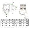 Zerniple M5 Pad Eye Plate 304 Stainless Steel U Hooks