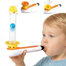 parte superior BRIGHT 3 en 1 Montessori - Juguete musical para niños pequeños, silbato, soplado de bolas, tubo de campana de bola flotante, juguete sensorial para bebé, juguetes de habilidades motoras