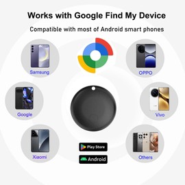 Air Tag for Android,Android air Tags-2 Pack Google Certified Android Tracker Tags for Google Find My Device App Key Finder/Luggage Tracker/Item Locator for Keys,Wallet,Backpack,Luggage-Black
