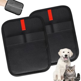 ZesNxj Pack of 2 Pet Hair Remover Gloves, Hair Removal Glove, Pet Hair Removal, Pet Hair Remover Glove for Couch, Furniture, Carpet, Car Seat (Black)