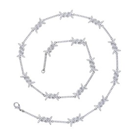 925 Sterling Silver Heart Barbed Wire Necklace For Men and Women - 14K Yellow Gold Barbwire Little Thorns Chain Choker Jewelry Gifts Barb Wine Necklace Gothic Hiphop Punk Little Thorns Chain Choker