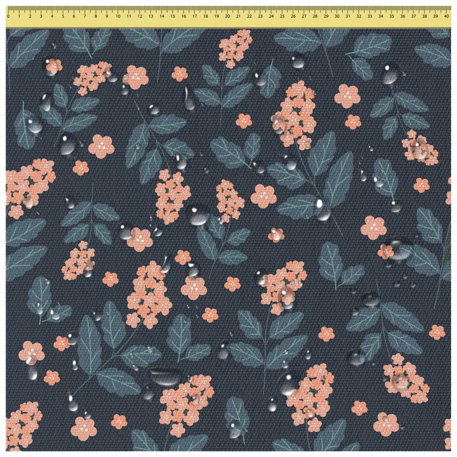 DreamRoots Tessuto Impermeabile al metro 160 cm Larghezza, 220 g/m² 600D, Stoffa per Cuscini Esterni - Blue Tiles 2M