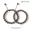 JADENOVA 8/10mm Natural Smoky Quartz Gemstone Bracelets Round Beads Stretch