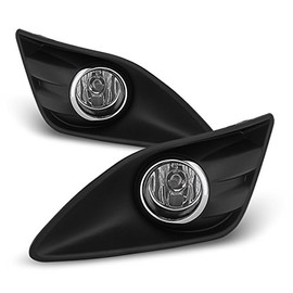 AKKON - For 13-19 Ford C-MAX Hybrid Black Bezel Clear Lens Bumper Driving Fog Light W/Switch + Bulbs