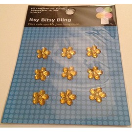 Banana Peel Yellow Flower Gems Scrapbook Stickers (000130)