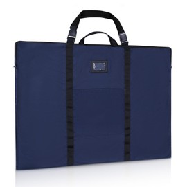 WISEPRO Document File Panel Bag, Large, A1 Size, Poster Storage, Art, Handbag, Shoulder Bag, Document Bag, Drawing Case, 24.0 x 35.8 inches (61 x 91 cm), Tote Bag, Large Capacity, Business Card Holder and Pockets, For Drawing Boards, Artwork Storage (Blue)