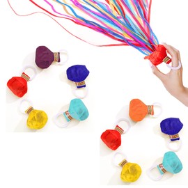 WEIKAXIMU Pack of 10 Throw Streamers Bomb Streamers Throw Confetti Streamers Birthday Wedding Christmas Party Magic Performances (Random Colour)