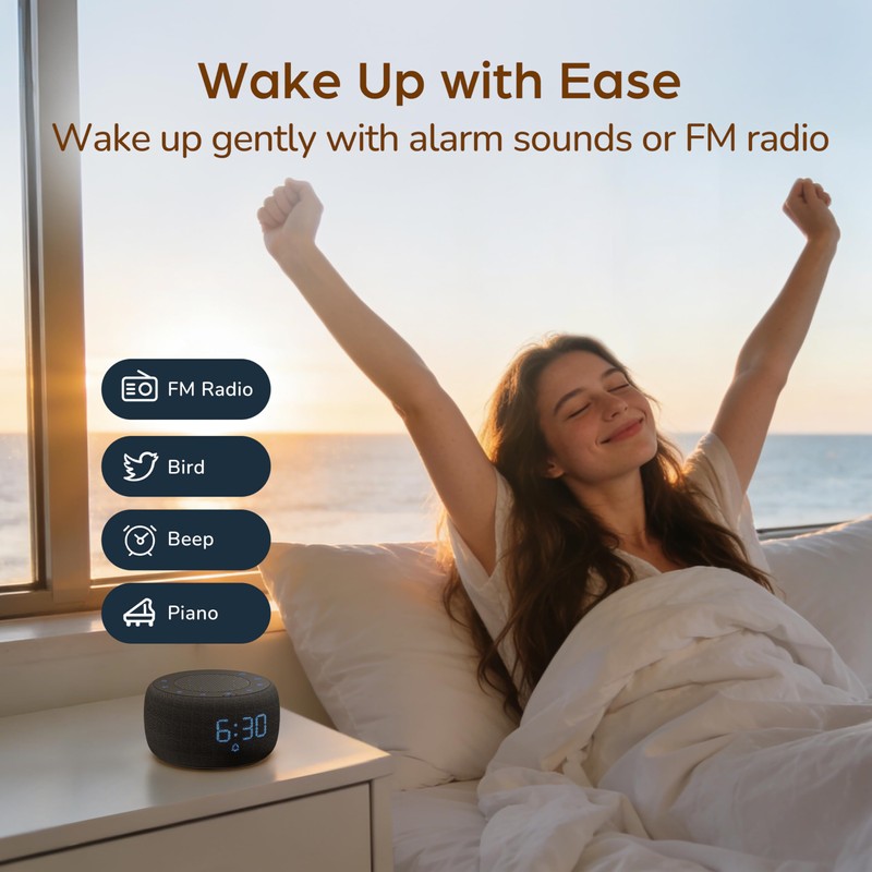 BUFFBEE Alarm Clock with Bluetooth Speaker & FM Radio for