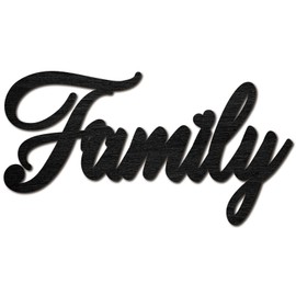 CREATCABIN Family Wood Cut Decor Laser Cut Sign Wooden Door Sign Wall Hanging Decoration Unfinished Color DIY Crafts New House Door Display Gift for Friends New Couple Housewarming Black 11.9x6.3 Inch