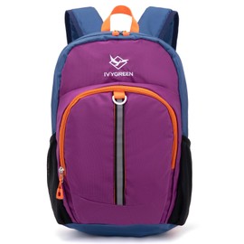 IVYGREEN Little Kids Hiking Backpack, Travel Backpack for Boys or Girls, Ideal for a Day Outdoor Adventures (Purple02, Kids - Medium)