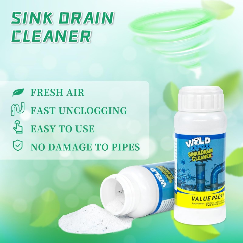 GARINOM Drain Cleaner Powder, Powerful Pipeline Dredging Agent, Kitchen Unblocker,