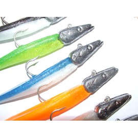 FFT 60g SAND EEL LURES PUFFIN SHAD BOAT NORWAY WRECK SEA FISHING Fiiish Crazy (5 GLITTER WHITE)