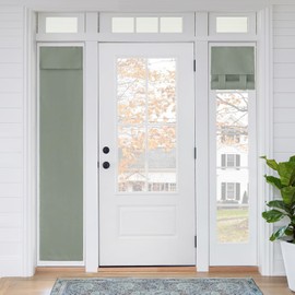 RYB HOME Sidelight Door Curtain - Full Privacy Thermal Insulated French Door Glass Window Drapes for Patio/Front/Living Room, W12 x L69 inch, 1 Panel, Sage Green