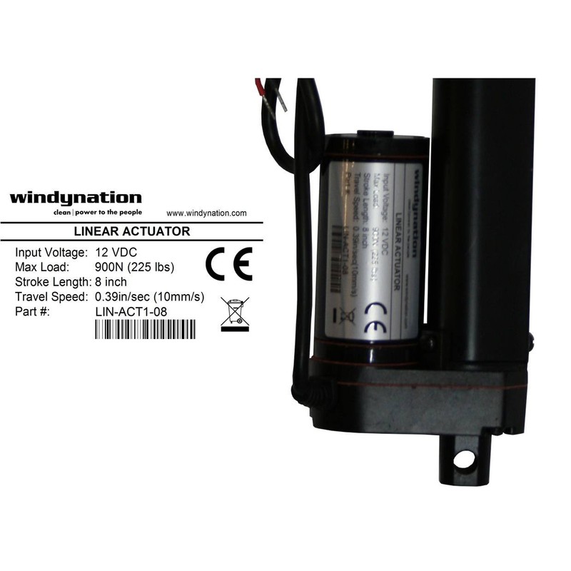 8 Inch 8" Stroke Linear Actuator 12 Volt 12V 225