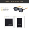 LJCZKA Retro 70s Square Flat Pilot Sunglasses for Women Men