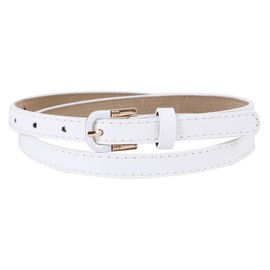 Damara Women High Quality Accessories Slim Belt Easy Waist Belt - White