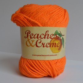 Peaches & Creme (Cream) Cotton Yarn Bright Orange 2.5 oz. 11628