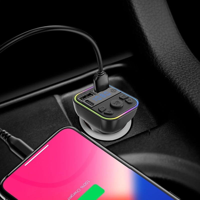 Car Bluetooth Transmitter,5.3 FM Bluetooth Adapter,PD 20W & QC 3.1