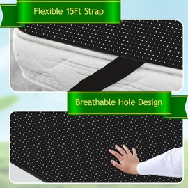 Grounding Mat for Bed 27 * 78, Grounding Mattress Cover Pad 100 Carbon PU for Sleep Healthy Relieve Stress Anxiety