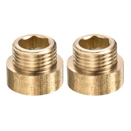 YOKIVE 2 Pcs Extension Pipe Fitting, G1/2 Female to G1/2 Male Thread Reducer Adapter Connector, Great for Bathroom Pipe Device, Water Pipe (Golden, 10-mm)