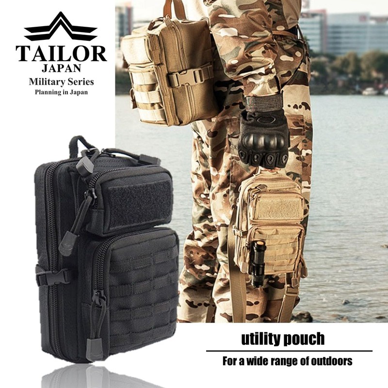 TAILOR JAPAN Tactical Pouch, Survival Game Pouch, Men's Pouch, Military