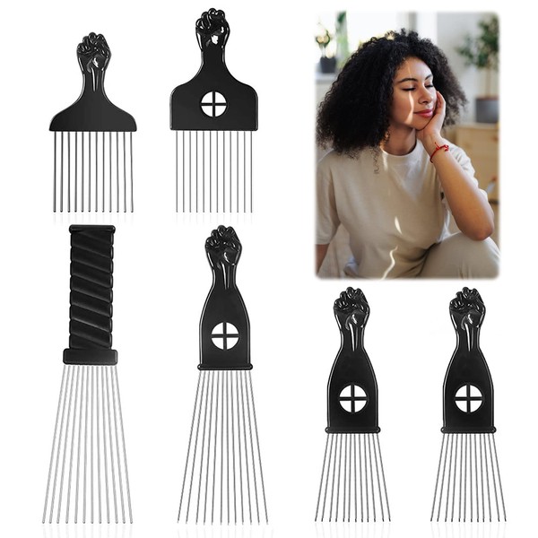 6 African American African American Black Fist Afro Combs