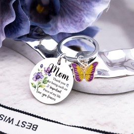 Cxulquvs Mom Birthday Gifts Best Thank You Keychain for Mom Stepmom from Daughter Son Unique Christmas Thanksgiving Gifts Ideas for Mother