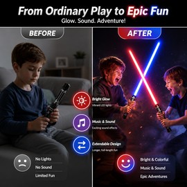 Glowing Toy Lightsaber for Kids’ Pretend Play – Telescopic LED Sword with Sound Effects for Cosplay Fun