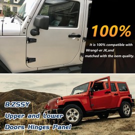 B.ZSSY Door Hinge Kit Compatible with 2007-2018 Wrangl-er JK JKU Door Hinges Compatible with JK 8 Pcs-Glossy Black