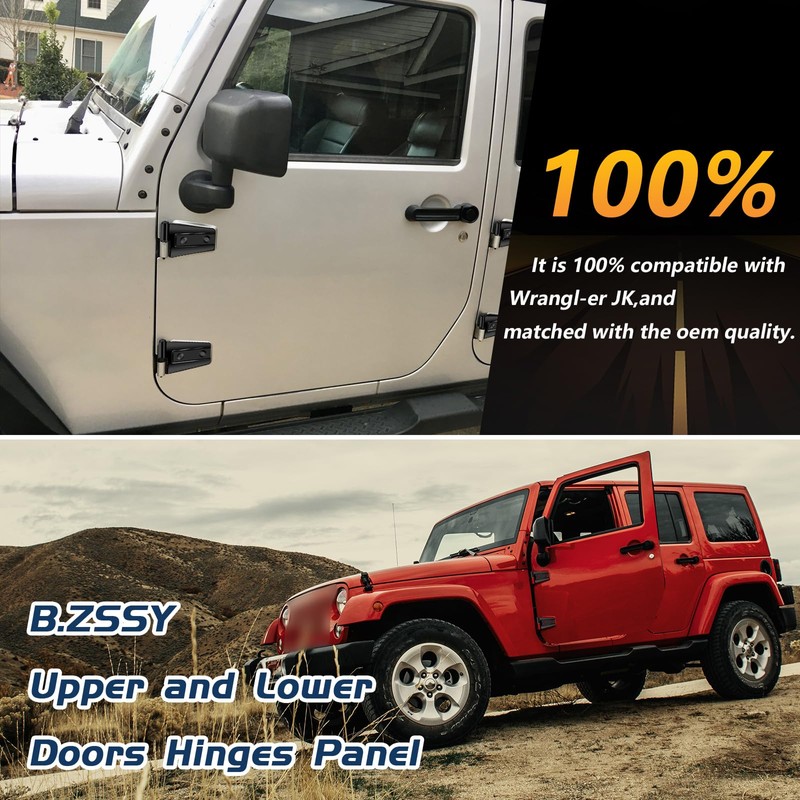 B.ZSSY Door Hinge Kit Compatible with 2007-2018 Wrangl-er JK JKU