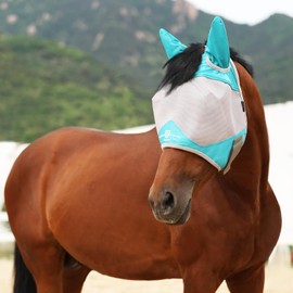 Harrison Howard Half Face Horse Fly Mask UV Protection and Breathable Mask for Equine Use Comfortable Fly Mask for Horses Mint S