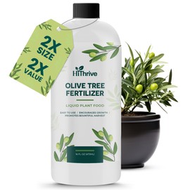 16oz Olive Tree Fertilizer – Makes 16 Gallons of Olive Plant Food – 2-in-1 Liquid Plant Food with Macronutrients + Micronutrients for Lush Foliage, Strong Roots, Bountiful Harvests & Plump Fruits