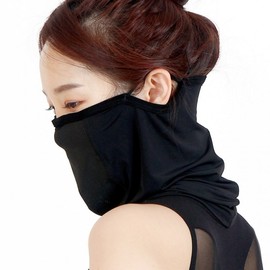 Bicycle Riding Golf Face Sunshade Cooling Cool Mesh Mask Sports Mask Black 10ea