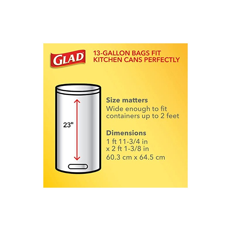 Glad ForceFlex Plus Tall Kitchen Trash Bags With Clorox, Lemon