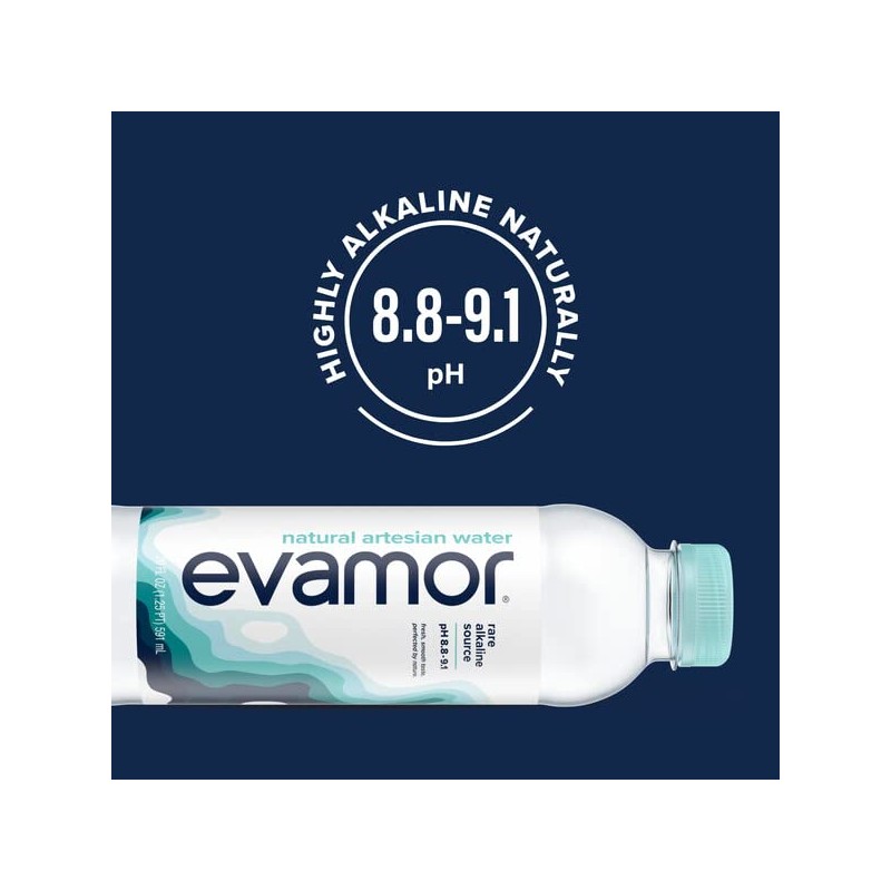EVAMOR Artesian Bottled Water - Single Source, Naturally Alkaline and