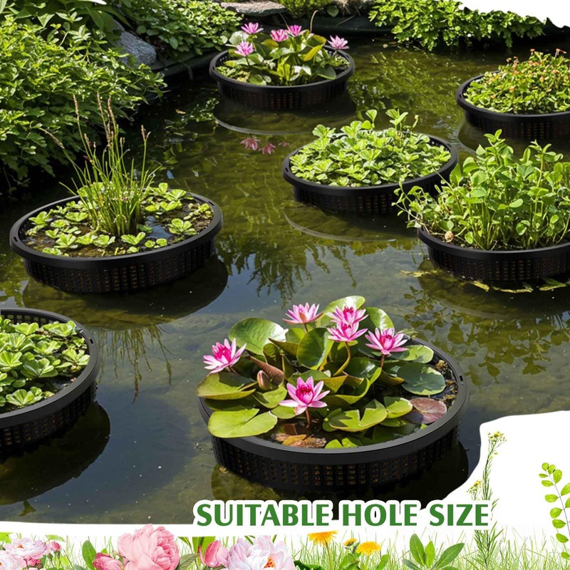 Weysat 8pcs Pond Plant Baskets Hydroponic Baskets 8.3 Inch Round
