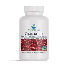 Nature's Lab Cranberry 5400mg – Supports Urinary Tract Health* – Non-GMO Verified, Vegan, Gluten Free – 90 Capsules (3 Month Supply)