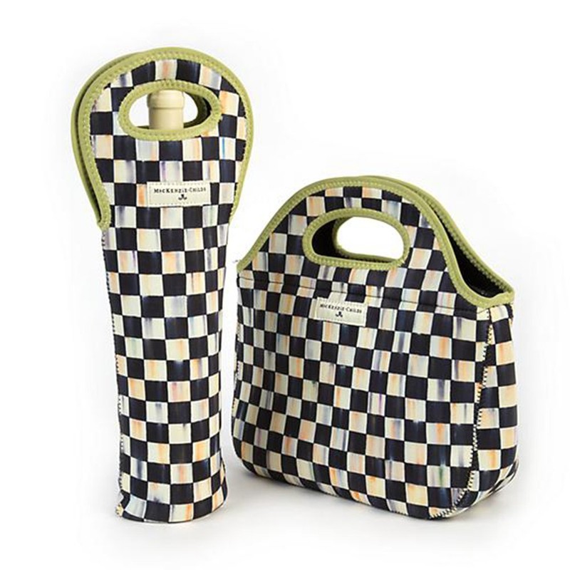 Lunch Tote Bag - Courtly Check Print Neoprene Lunch Tote