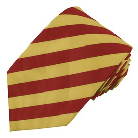 Jacob Alexander Men's 1/2-Inch Stripes School College Slim Neck Tie - Gold Red