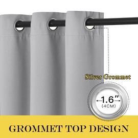NICETOWN Blackout Thermal Insulated Curtain - Grommet Top Curtain Panels Window Blinds for Bedroom/Living Room, Sold as 1 Panel, 52W by 84L Inches, Silver Grey