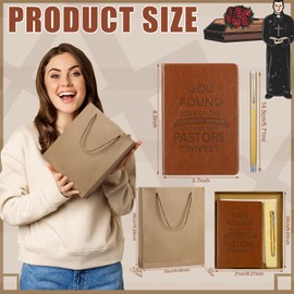 Watersay Pastors Wife Gift Pastor Appreciation Gifts Christmas Gifts for Women Notebook and Ballpoint Pen Set Leather Journal Notebook for Appreciation Day Christmas Gifts Birthday Gifts