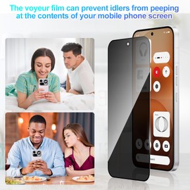 Lokyoo 3 Pack Privacy Screen Protector for Nothing Phone (4a) Pro[Anti-Spy Tempered Glass], Ultra HD, Anti-Scratch, Bubble-Free, Easy Install 9H Protective Glass for Nothing Phone (4a) Pro
