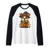 Spooky Jack Russell Terrier Pumpkin Japanese Ramen Noodles Raglan Baseball