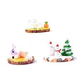 TEHAUX Adorable Desktop Ornament Set 5-piece Resin Craft for Home Office Birthday Present