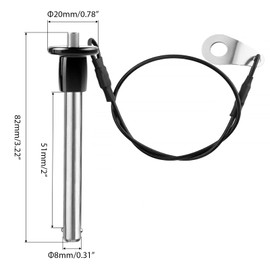 ZOWZEA 304 Stainless Steel Quick Release Pin 5/16 Inch(8mm) Diameter Ball Locking Pin with Push Button Lanyard Cable Usable Length 2"(51mm)